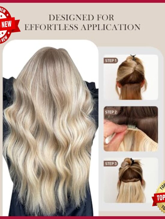 18 Inch Human Hair Clip-In Extensions, 120g, 6 Piece Double Weft